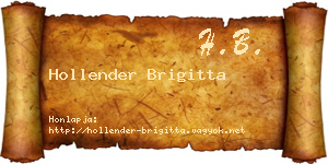 Hollender Brigitta névjegykártya